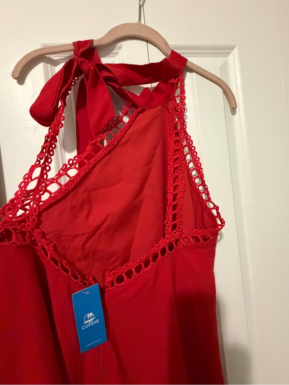 NWT Cupshe Red Halter Backless Mini Dress - Picture 5 of 5